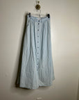 Pistola 100% Cotton Denim Chambray Button Down Flowy Maxi Skirt