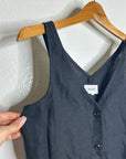 NWT MATE The Label 100% Organic Linen Button Front Midi Dress