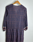 Trovata Cotton Silk Floral Long Sleeve Loose Fit Midi Dress