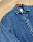 Calvin Klein 100% Cotton Denim Button Down Tailored Jean Long Sleeve Shirt