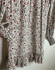 FRAME 100% Silk High Neck Floral Long Sleeve Mini Dress