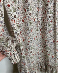 FRAME 100% Silk High Neck Floral Long Sleeve Mini Dress