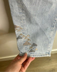 AG 100% Cotton Ultra High Waist Barrel Leg Embroidered Jean