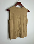 Nation LA 100% Cotton Tan Toffee Gold Button Muscle Tank Top