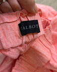 Talbots 100% Linen Nantucket Pull on Paperbag Short 5" Coral Pink
