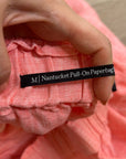 Talbots 100% Linen Nantucket Pull on Paperbag Short 5" Coral Pink