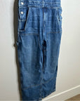 Frame Denim 100% Cotton Straight Leg Utility Patch Overalls