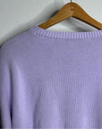 Eileen Fisher 100% Organic Cotton Lilac Purple Knit Textured Pullover Sweater