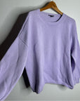 Eileen Fisher 100% Organic Cotton Lilac Purple Knit Textured Pullover Sweater