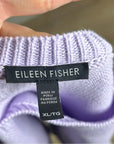 Eileen Fisher 100% Organic Cotton Lilac Purple Knit Textured Pullover Sweater