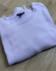 Eileen Fisher 100% Organic Cotton Lilac Purple Knit Textured Pullover Sweater