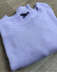 Eileen Fisher 100% Organic Cotton Lilac Purple Knit Textured Pullover Sweater