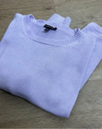 Eileen Fisher 100% Organic Cotton Lilac Purple Knit Textured Pullover Sweater