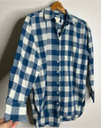 Anthropologie Maeve 100% Cotton Blue White Checkered Button Down Top
