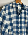 Anthropologie Maeve 100% Cotton Blue White Checkered Button Down Top