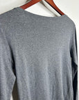 Eileen Fisher 100% Organic Cotton Gray Scoop Neck Long Sleeve T - Shirt Top