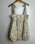 Lovers + Friends 100% Cotton Floral Pastel Bubble Hem Mini Dress