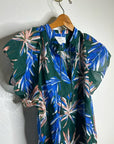 Trovata Birds of Paradis Cotton Ramie Short Sleeve Lightweight Blouse Top