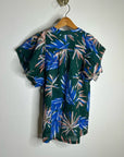 Trovata Birds of Paradis Cotton Ramie Short Sleeve Lightweight Blouse Top