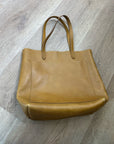 Madewell 100% Leather Tan Transport Tote Bag Front Pocket