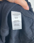 Nation LA 100% Cotton Black Gold Button V - Neck Button Down Mini Dress