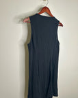 Nation LA 100% Cotton Black Gold Button V - Neck Button Down Mini Dress