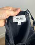 MATE The Label 100% Linen Button Down Tank Jumpsuit in Black