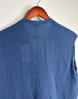 VINCE 100% Silk Peacock Blue Sleeveless Lightweight Tie Front Blouse
