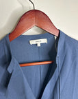 VINCE 100% Silk Peacock Blue Sleeveless Lightweight Tie Front Blouse