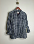 Trovata 100% Cotton India Navy Flannel Button Down Collared Shirt Jacket