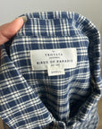 Trovata 100% Cotton India Navy Flannel Button Down Collared Shirt Jacket