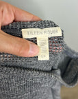Eileen Fisher 100% Cotton Open Knit Gray Lightweight Handerchief Sweater
