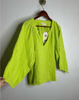 Nation LA 100% Cotton Gauze Bright Green Peasant Style Mimi Blouse