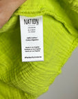 Nation LA 100% Cotton Gauze Bright Green Peasant Style Mimi Blouse