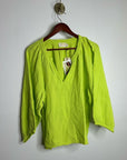 Nation LA 100% Cotton Gauze Bright Green Peasant Style Mimi Blouse