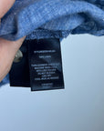 Sanctuary 100% Linen Blue Scoop Neck Babydoll Style Button Down Blouse