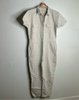 Outerknown Organic Cotton Linen Utility Straight Leg Jumpsuit in Natural