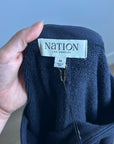 Nation LA 100% Cotton Slouchy Sleeve Boat Neck Gray Terry Cloth Sweatshirt