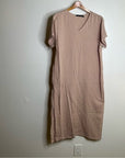 Jenni Kayne 100% Cotton Cypress Caftan Gauze Midi Dress in Blush