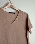 Jenni Kayne 100% Cotton Cypress Caftan Gauze Midi Dress in Blush