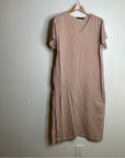 Jenni Kayne 100% Cotton Cypress Caftan Gauze Midi Dress in Blush