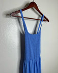 Nation LA 100% Cotton Penelope Smocked Midi Dress in Blue Laguna