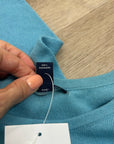Land's End 100% Cashmere Teal Blue Crew Neck Knit Sweater