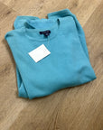 Land's End 100% Cashmere Teal Blue Crew Neck Knit Sweater