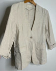Grae Cove 100% Linen Tan One Button Lightweight Blazer Jacket