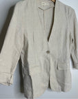 Grae Cove 100% Linen Tan One Button Lightweight Blazer Jacket