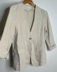 Grae Cove 100% Linen Tan One Button Lightweight Blazer Jacket