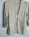 Grae Cove 100% Linen Tan One Button Lightweight Blazer Jacket