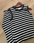 The GREAT. 100% Cotton Jersey Striped Sleeveless Knotted Tank Maxi Dress