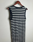 The GREAT. 100% Cotton Jersey Striped Sleeveless Knotted Tank Maxi Dress